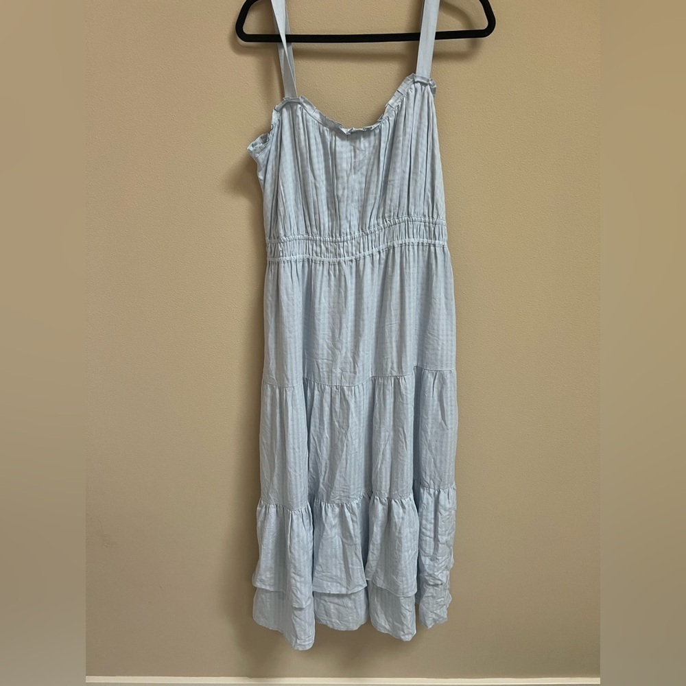 PAIGE Blue Tiered dress- size L - Picture 4 of 11